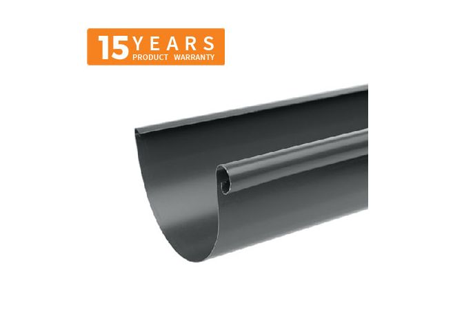 125mm Half Round Anthracite Grey Galvanised Steel Gutter 3m Length