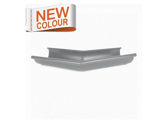 125mm Half Round RAL 9007 'Grey Aluminium' Galvanised Steel 135degree  External Gutter Angle