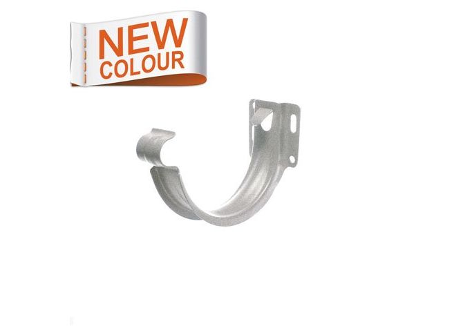 125mm Half Round RAL 9007 'Grey Aluminium' Galvanised Steel  'Short-back' Fascia Bracket