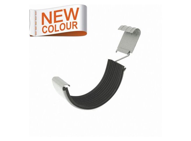 125mm Half Round RAL 9007 'Grey Aluminium' Galvanised Steel Gutter Union