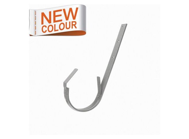 125mm Half Round RAL 9007 'Grey Aluminium' Galvanised Steel Top Fix Rafter Bracket (Bend On Site)