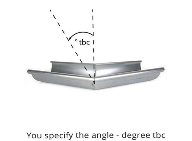 150mm Half Round Galvanised Steel degree'to be confirmed' External Gutter Angle