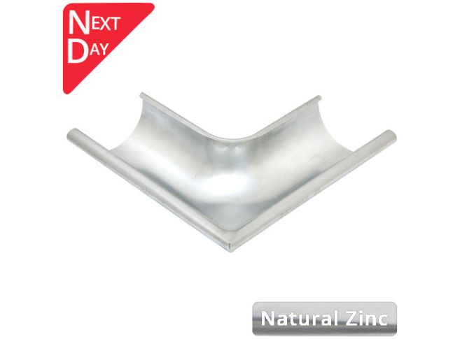 150mm Half Round Natural Zinc 90degree  External Gutter Angle