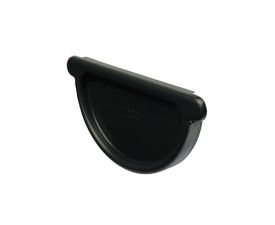 150mm Half Round Black Coated Galvanised Steel Gutter Stop End