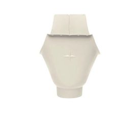 125mm Half Round Grey White Galvanised Steel 80mm wrap around Gutter Outlet