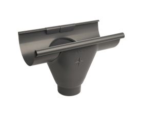 125mm Half Round Anthracite Grey Galvanised Steel 80mm 'prefab' Gutter Outlet