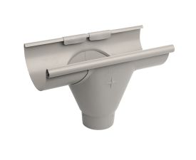 125mm Half Round Dusty Grey Galvanised Steel 80mm 'prefab' Gutter Outlet