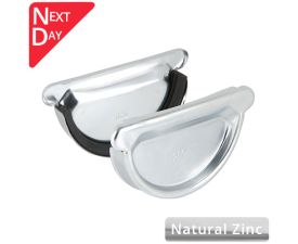 150mm Half Round Natural Zinc Gutter Stop End