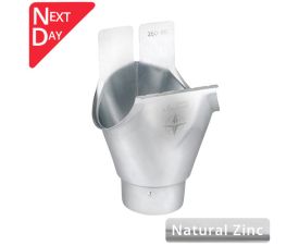 150mm Half Round Natural Zinc 100mm 'wrap around' Gutter Outlet