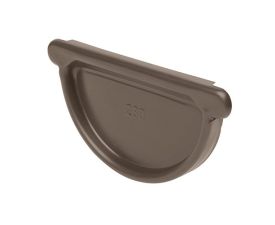 125mm Sepia Brown Steel Half Round Stopend