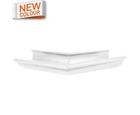 125mm White Steel Half Round 135° External Angle