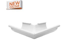 125mm White Steel Half Round 90° External Angle