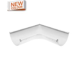 125mm White Steel Half Round 90° Internal Angle