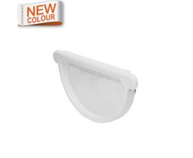 125mm White Steel Half Round Stopend