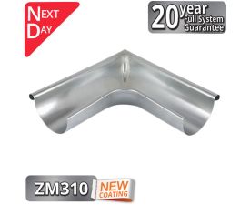 125mm Infinity ZM Half Round 90degree External Gutter Angle from Rainclear Systems with a 20year full system guarantee and next day delivery