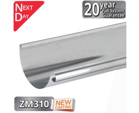 125mm ZM Steel Half Round 3m Gutter Length